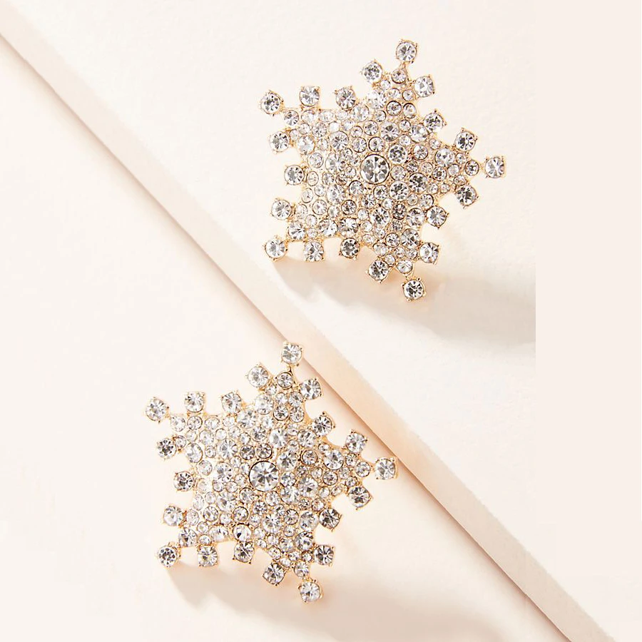 2020 Bauble bar Fashion Stellar Oversized Stud Earrings for Women Statement Crystal Flower Cute with Rubber Ear Back | Украшения и