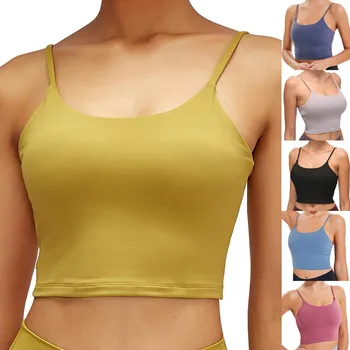 

top selling product in 2020 Fashion Women Sleeveless Casual Vest Ladies Chest pad movement Short Tank Tops Support Wholesale