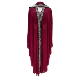 African Dresses For Women Dashiki Loose Chiffon Dress Diamond Gilt Hooded Boubou Ladies Robe Muslim Dress African Clothing 2021