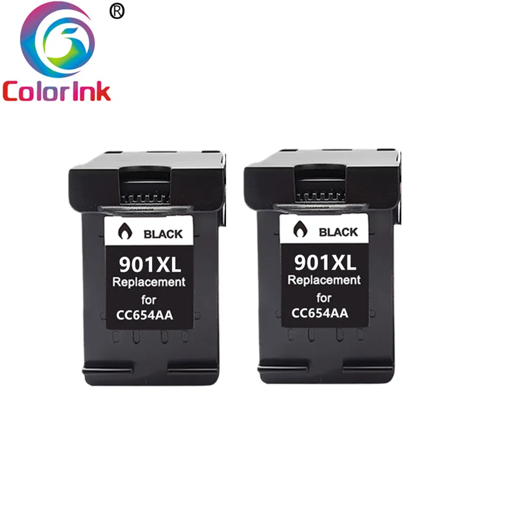ColoInk 901XL чернильный картридж hp 901 CC654AA CC656AA для hp 901 XL Officejet 4500 J4524 J4540 J4550 J4580 J4624 J4680 принтер - Цвет: 2 Black