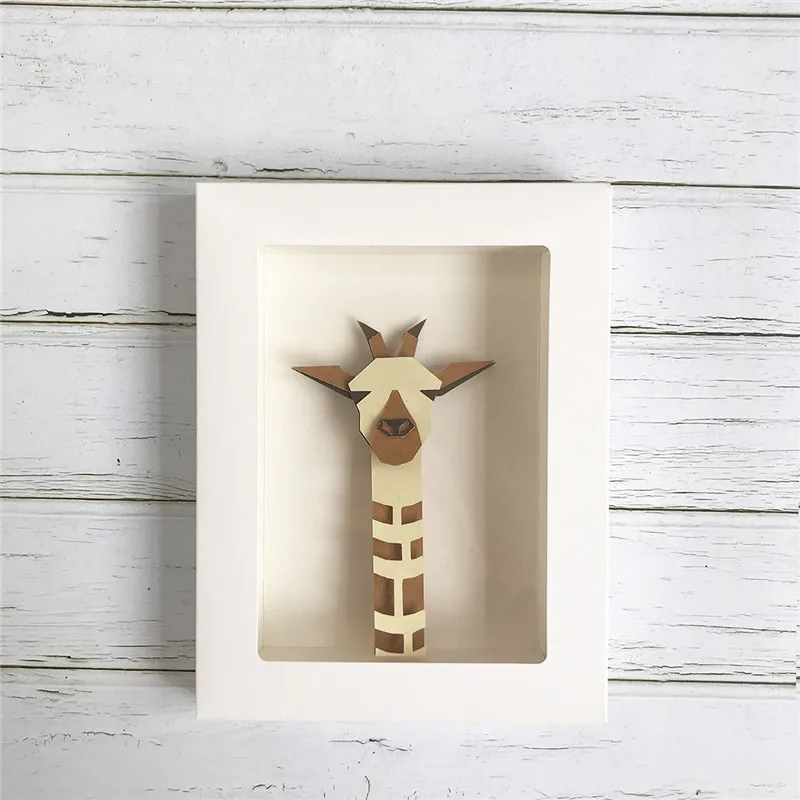 DIY ремесло животные бумага настенная рама для картины кулон украшения Рождественский подарок на день рождения ручной работы игрушки Наборы для ремесла для детей и друзей - Цвет: Giraffe with Frame