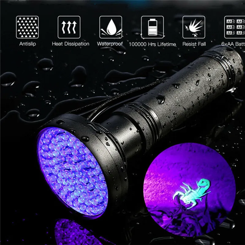 

ZANCAKA new LED UV100 Flashlight Invisible Ink Marker Detection Torch Light Rodent Tracking Violet Torch Light Grade 385NM-400NM