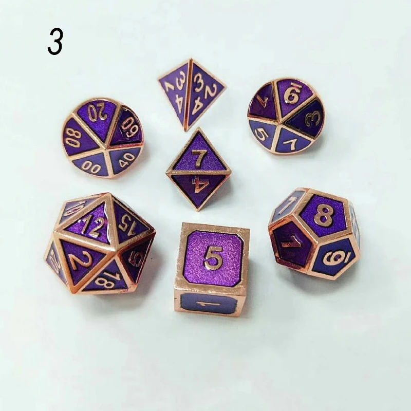 Металлические кости dnd Набор кубиков rpg многогранные Твердые подземелья и дракон настольные игры цинковый сплав зеленый цифровой d& d кости 7 шт