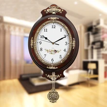 Деревянные винтажные большие настенные часы современный дизайн европейские часы с маятником немой механизм для кварцевых часов домашний Декор Гостиная