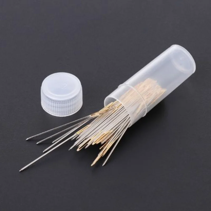

100x Tail Needles Embroidery Fabric Cross Stitch Hand Sewing Needles Craft Tools 24# 26# Stainless Steel