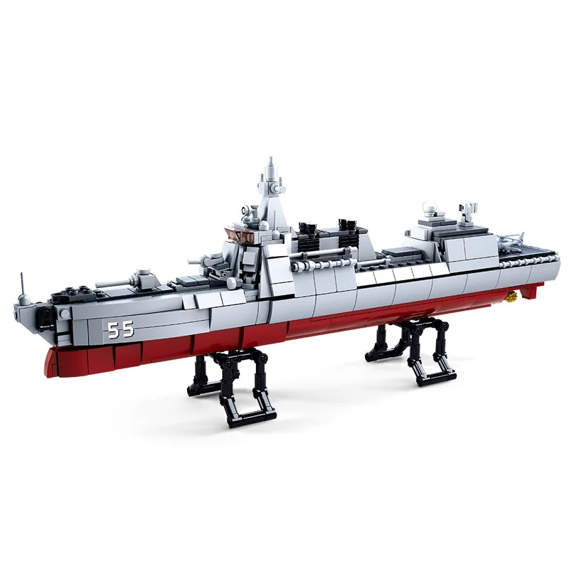 

Navy Battle Ship Aircrafted Carrier ruiser Military Submarine Naval Destroyer Warship Model Building Block Legoingly Toys