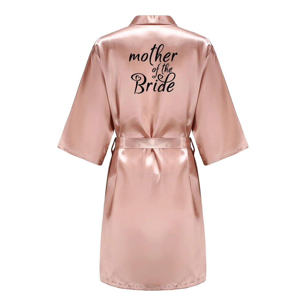 Satin Silk Robes Plus Size Wedding BathRobe Bride Bridesmaid Dress Gown Women Clothing Sleepwear Maid of Honour Rose Gold