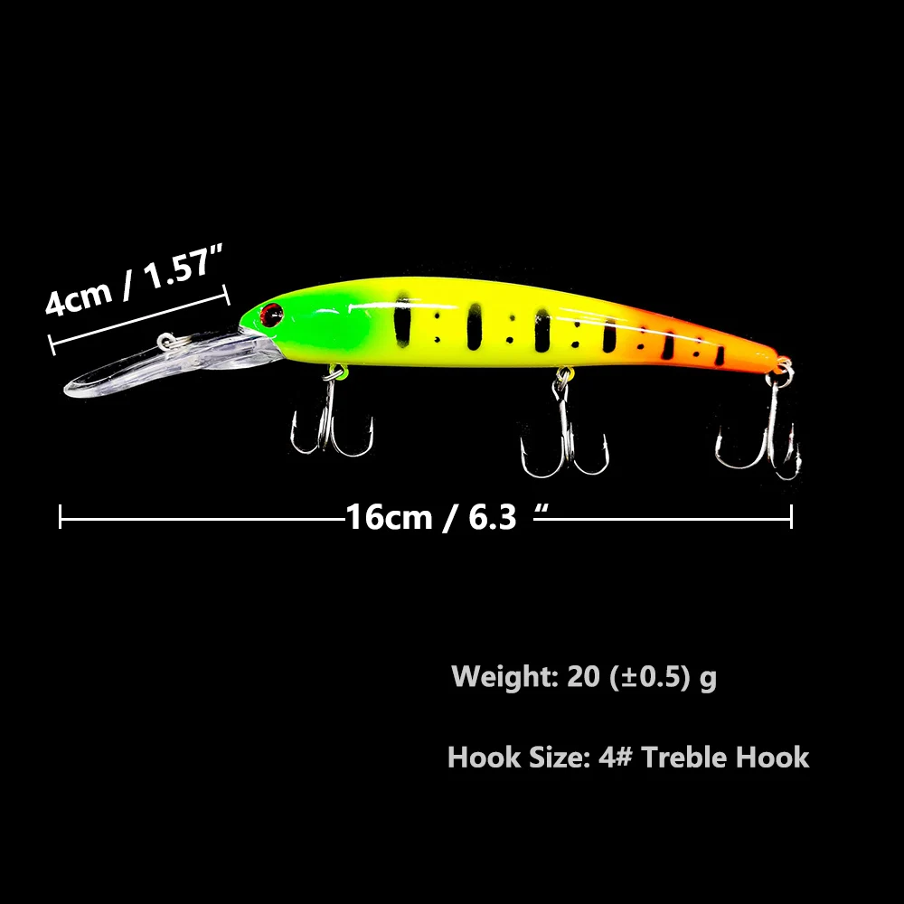 Deep Diving Minnow Wobbler Lure - Premium Fishing Bait for Bass, Pike, Walleye, and Perch
