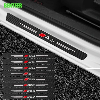 

4pcs Carbon Fiber Car Door Sticker For Audi Sline Quatttro A1 A3 A4 A5 A6 A7 A8 Q3 Q5 Q7 TT SQ3 SQ5 SQ7 S1 S2 S3 S4 S6 S8 TT B8