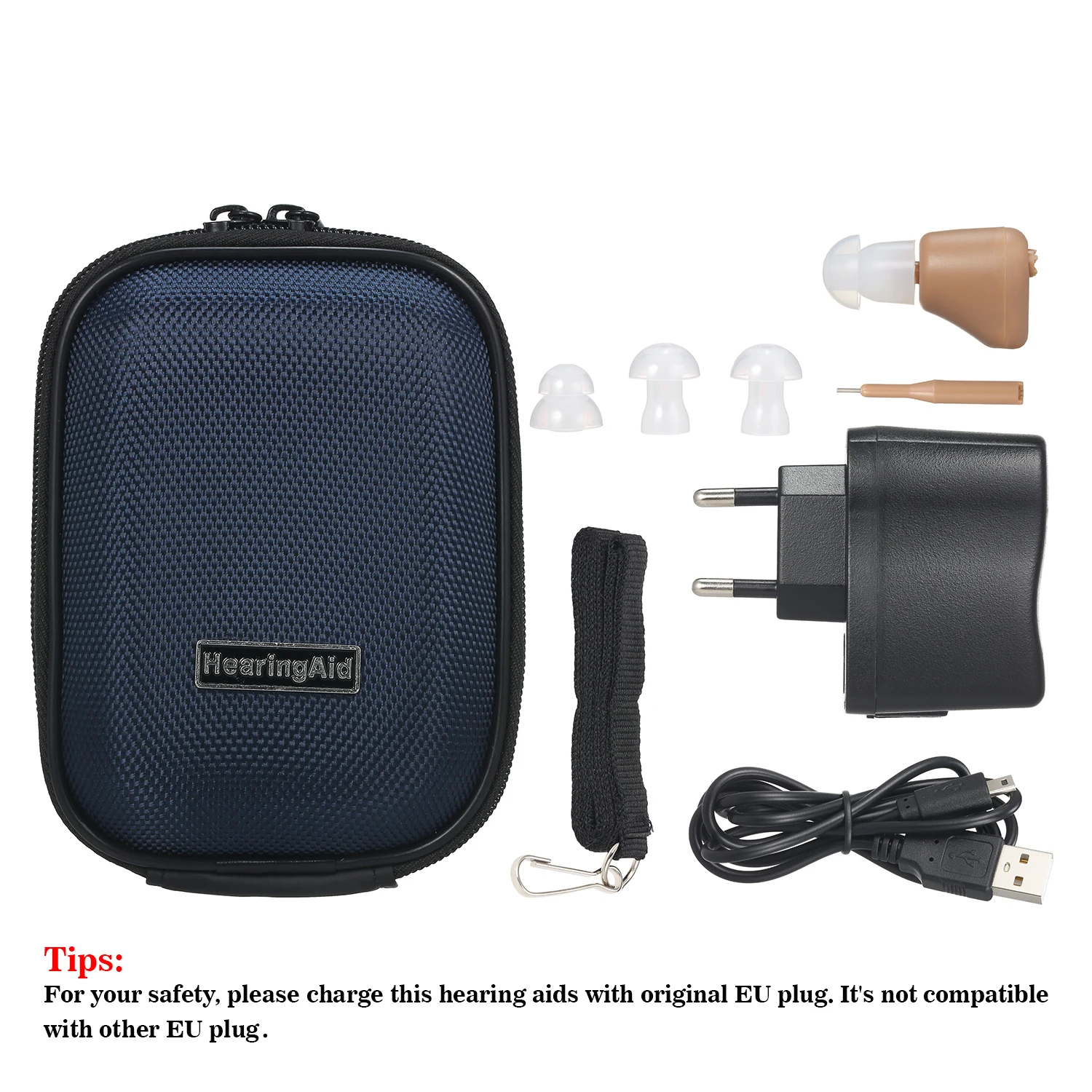 Rechargeable Hearing Aids with Storage Case & Lanyard Sound Amplifier In Ear Hearing Enhancement Device for Adults & Seniors|Hearing Aids| - AliExpress