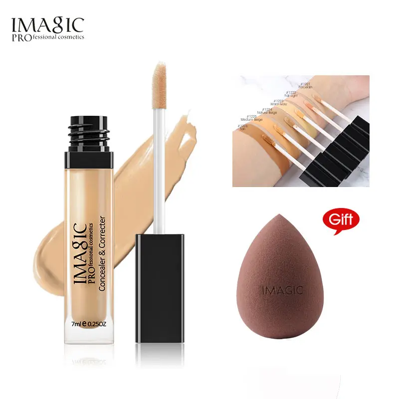 

IMAGIC 6 kleuren make-up gezichtsprimer gezichtscontour vloeibare concealer foundation oog concealer Send powder puff