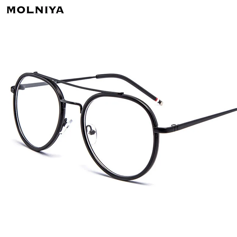 Новые негабаритные оправы для очков металлическая ножка винтажные женские очки Мужские Простые модные очки для женщин и мужчин
