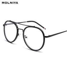 Новые негабаритные оправы для очков металлическая ножка винтажные женские очки Мужские Простые модные очки для женщин и мужчин