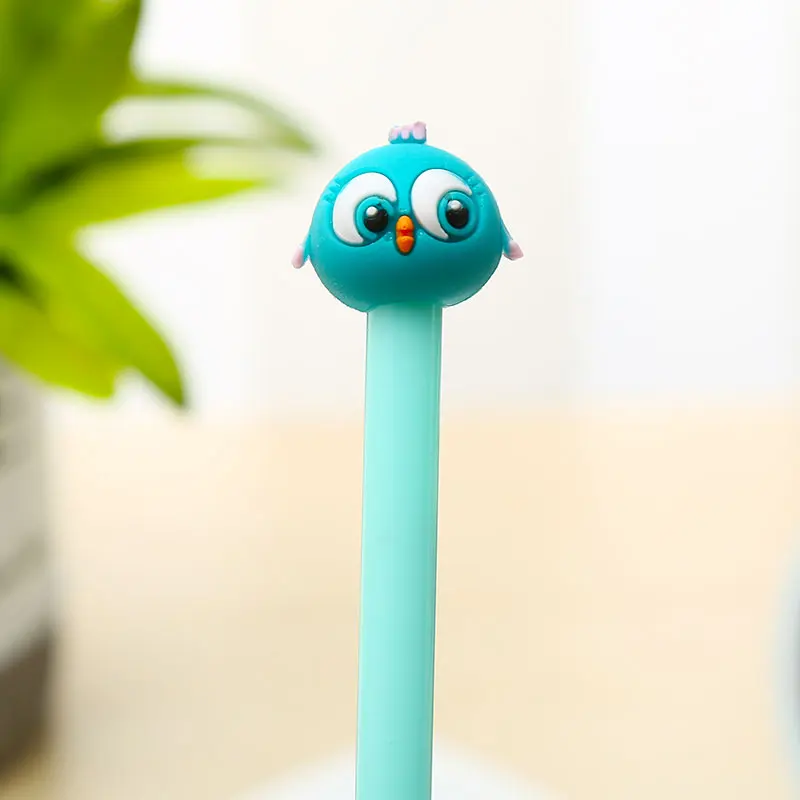 Креативные гелевые ручки Kawaii с милыми птицами, Мультяшные животные, синие чернила, школьные канцелярские принадлежности, новинка Kawai, забавные, стационарные, 0,5 мм - Цвет: sky blue