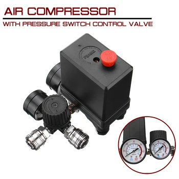 

240V/380V with Gauge Regulator Duty Air Compressor Pump Pressure Control Switch 7.25-125 PSIAir Pump Control Valve For Lighting