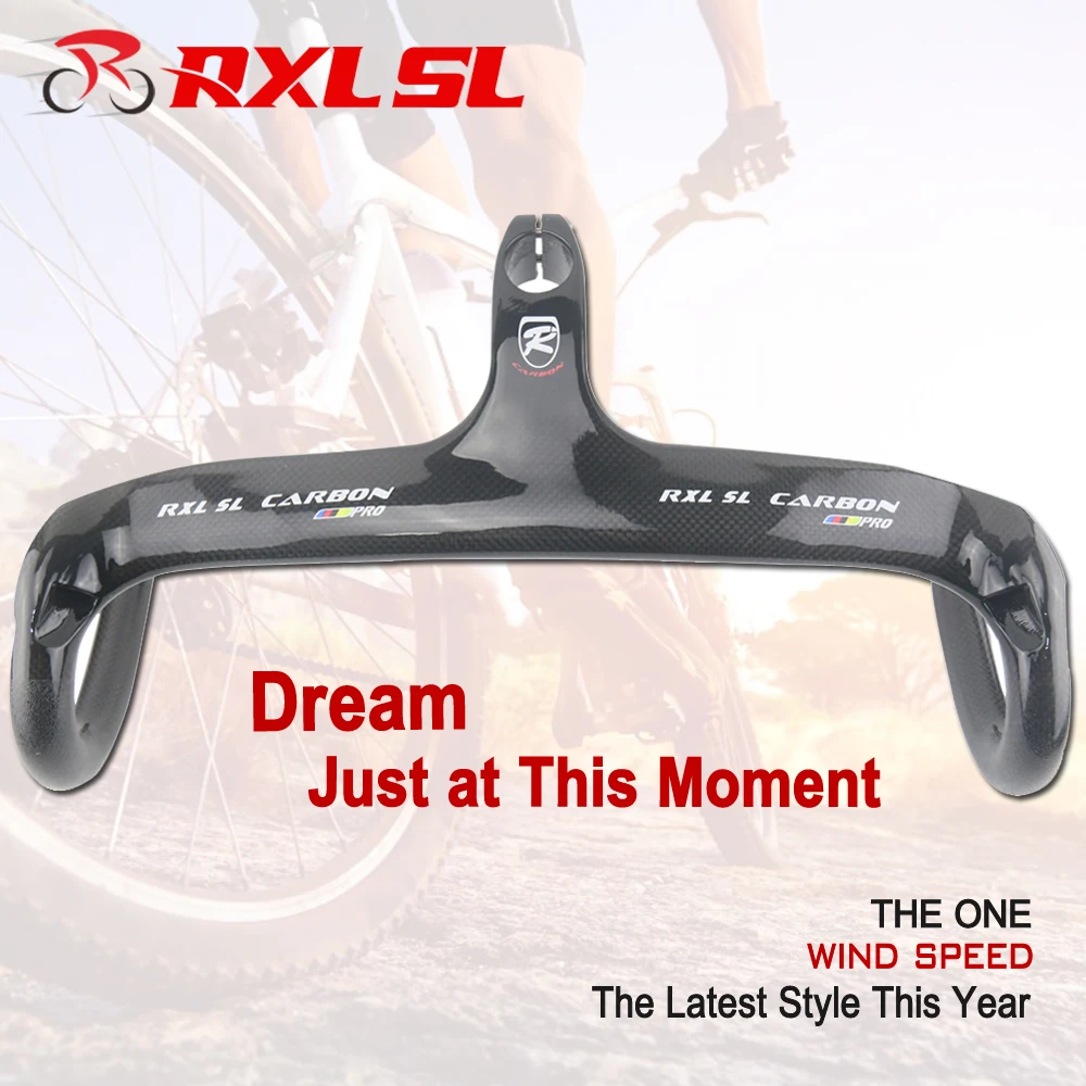 RXL SL Road Bicycle Handlebar 2020 New Integrated Handle Bar 400/420/440mm 3K Glossy T700 Carbon Fiber Bike Handlebar