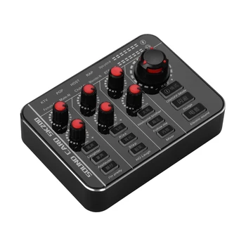 

Universal Mobile Phone Computer Sound Card Kit with Rechargeable Sound Card+Handheld Condenser Microphone+Wired Headset+Stand