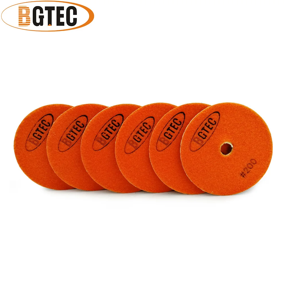BGTEC 4 дюйма 6 шт. #200 влажные Алмазные Гибкие Полировальные колодки 100 мм
