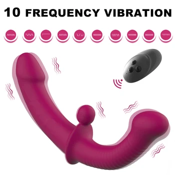 Erotic Sextoys Strapless Strapon Dildo Vibrator Lesbian Strap-on Penis Pegging Double Ended Dildo Adults Sex Toys for Women 3