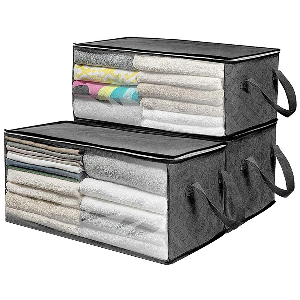 Organizer Under the Bed Storage Bag Box for Clothes Blankets Foldable Non-Woven