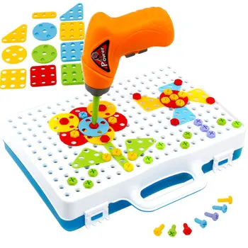 

Electric Drill Screw Screwing Blocks Kids Puzzle Early Education Hand-Eye Coordination Training Nut Combination Matching Puzzle