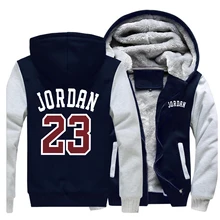 Jordan зимняя мужская Толстая Теплая Флисовая Куртка 23 номера баскетбольная спортивная толстовка с капюшоном мужские утепленные куртки спортивные пальто