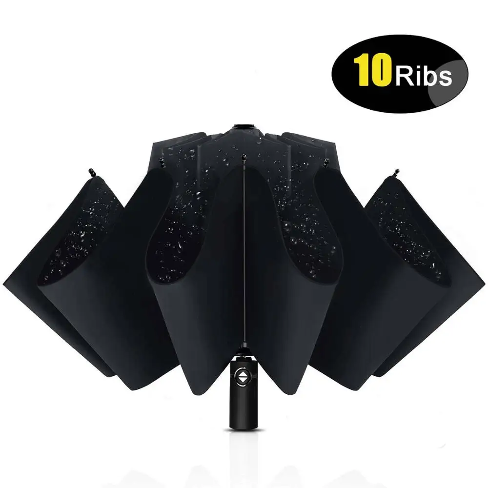 Cute Dinosaur Automatic Windproof Travel Umbrella Compact Canopy With Black Glue And UV-resistant Coating