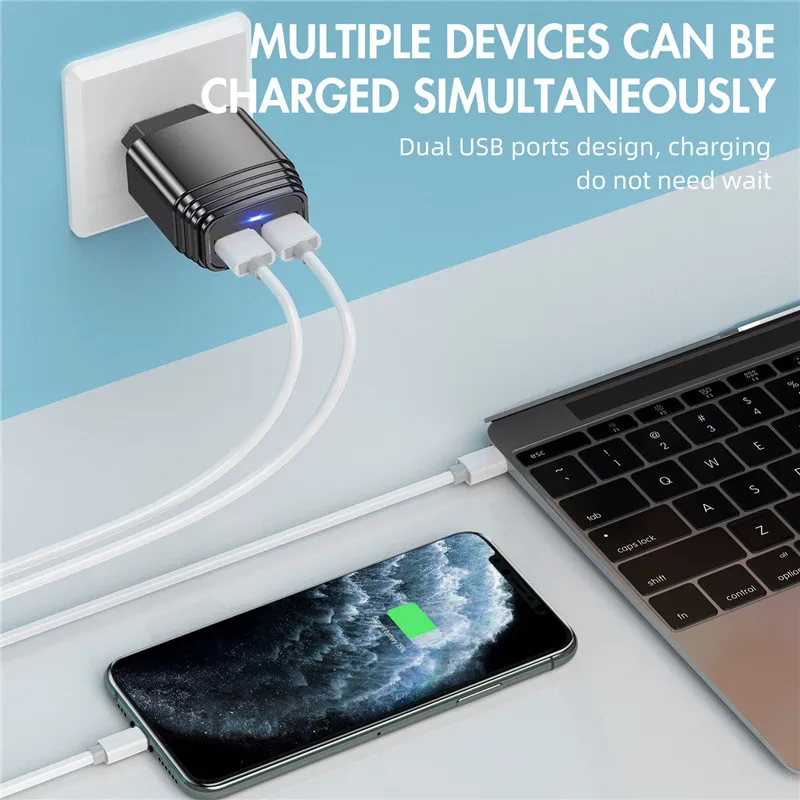 Для Xiaomi POCO X3 Motorola Moto G8 Power G9 Play E6 зарядное устройство для телефона 2.4A двойной USB