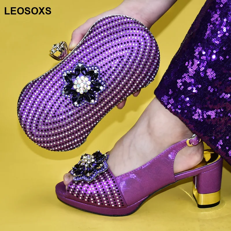 

Latest African Women Shoes Italian Matching Shoe and Bag Set for Party Parties Shoes for Summer Women Matching Bag Set African