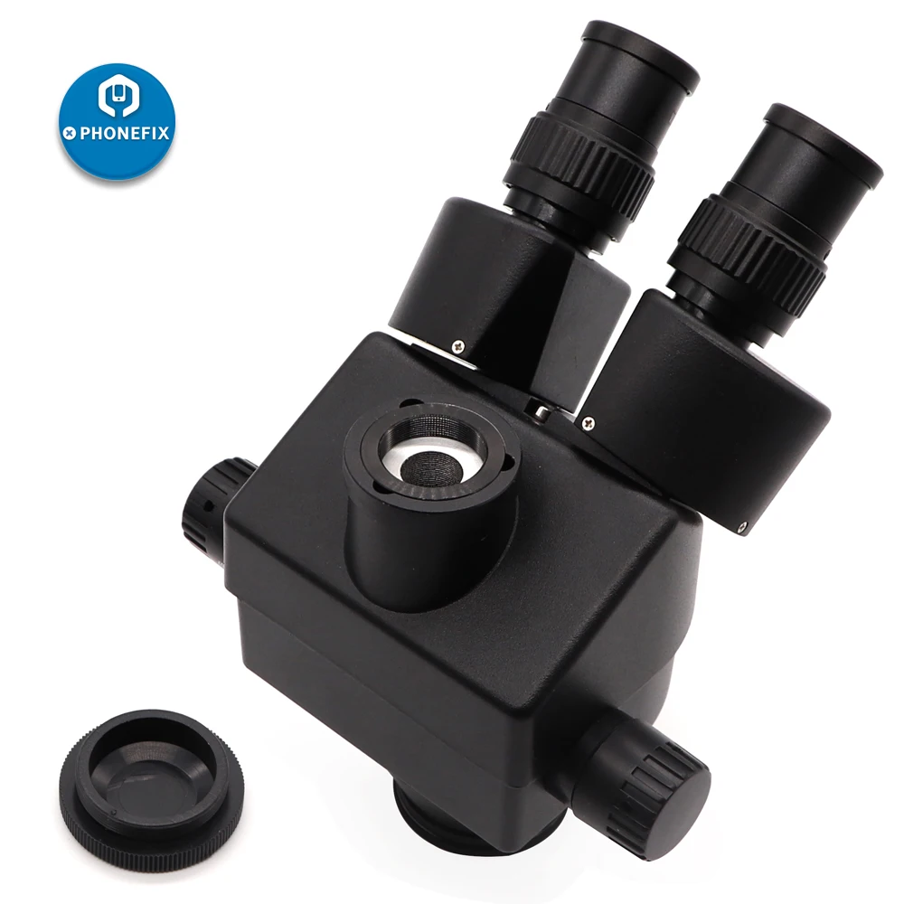7-45X черный Simul фокальный Тринокулярный Стерео микроскоп головка аксессуары синхронный зум микроскоп головка WF10X 20 мм окуляр объектив