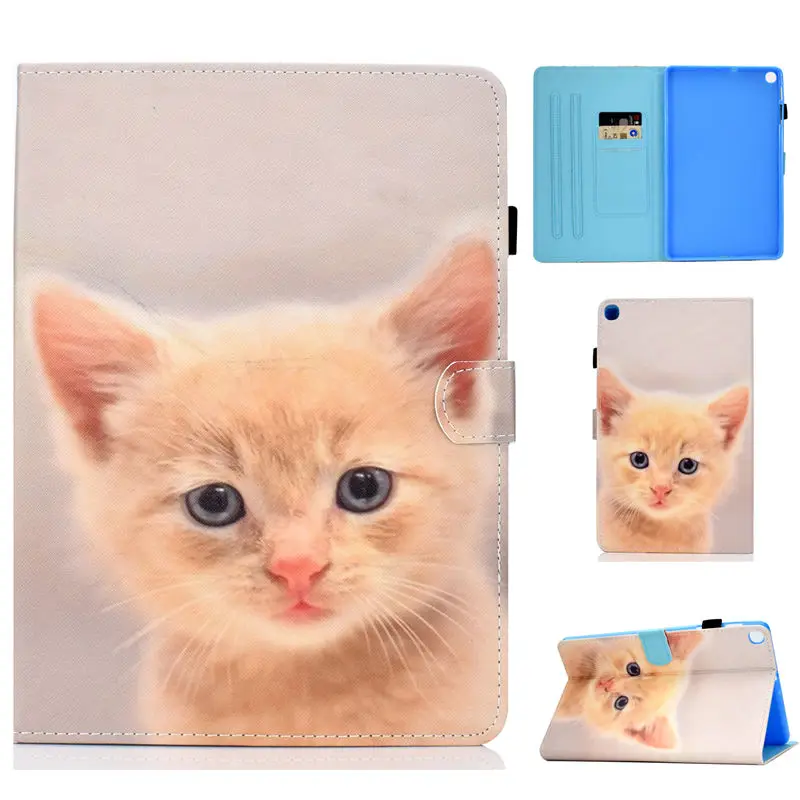 S008 Чехол для Samsung Galaxy Tab A 10,1 T510 T515 SM-T510 SM-T515 чехол Funda модный окрашенный PU кожаный чехол-подставка+ подарок - Цвет: S008