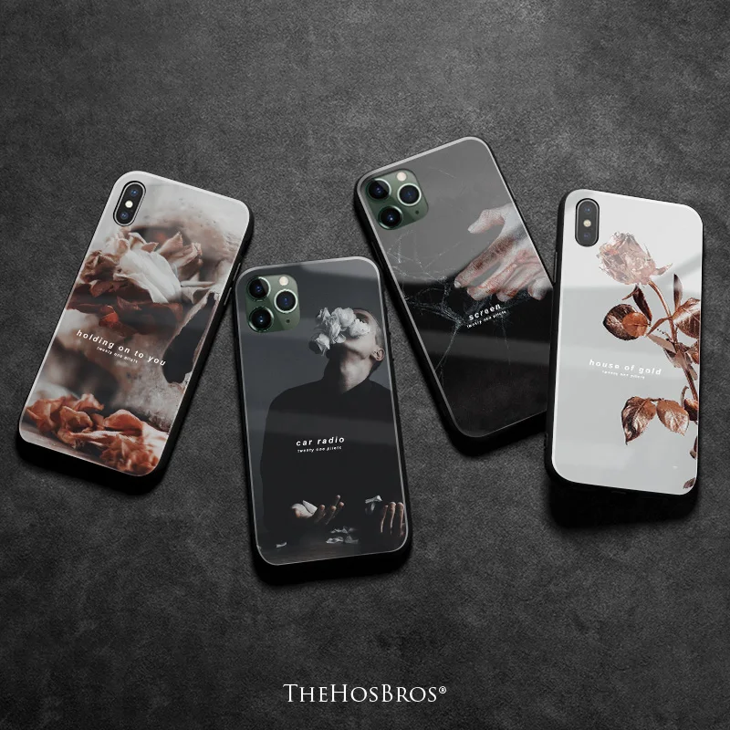Силиконовый стеклянный чехол с цитатами Twenty one pilots для iPhone SE 6 6s 7 8 Plus X XR XS 11 12 mini Pro