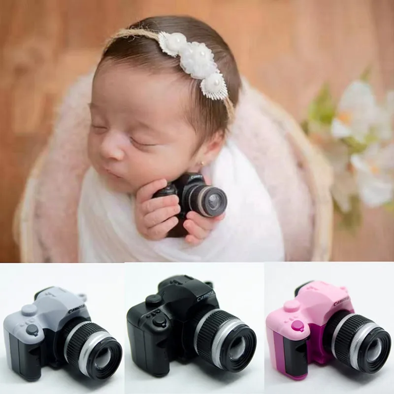 Mini cámara accesorios de fotografía recién nacido muñeca para bebé barcelona-estudio sesión de fotos Prop Accesorios