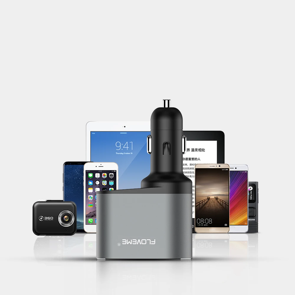 FLOVEME 3.1A быстрое автомобильное usb-устройство для зарядки телефона для iPhone 11 Pro Dual USB светодиодный дисплей зарядное устройство для мобильного телефона в автомобиле для samsung Xiaomi 9