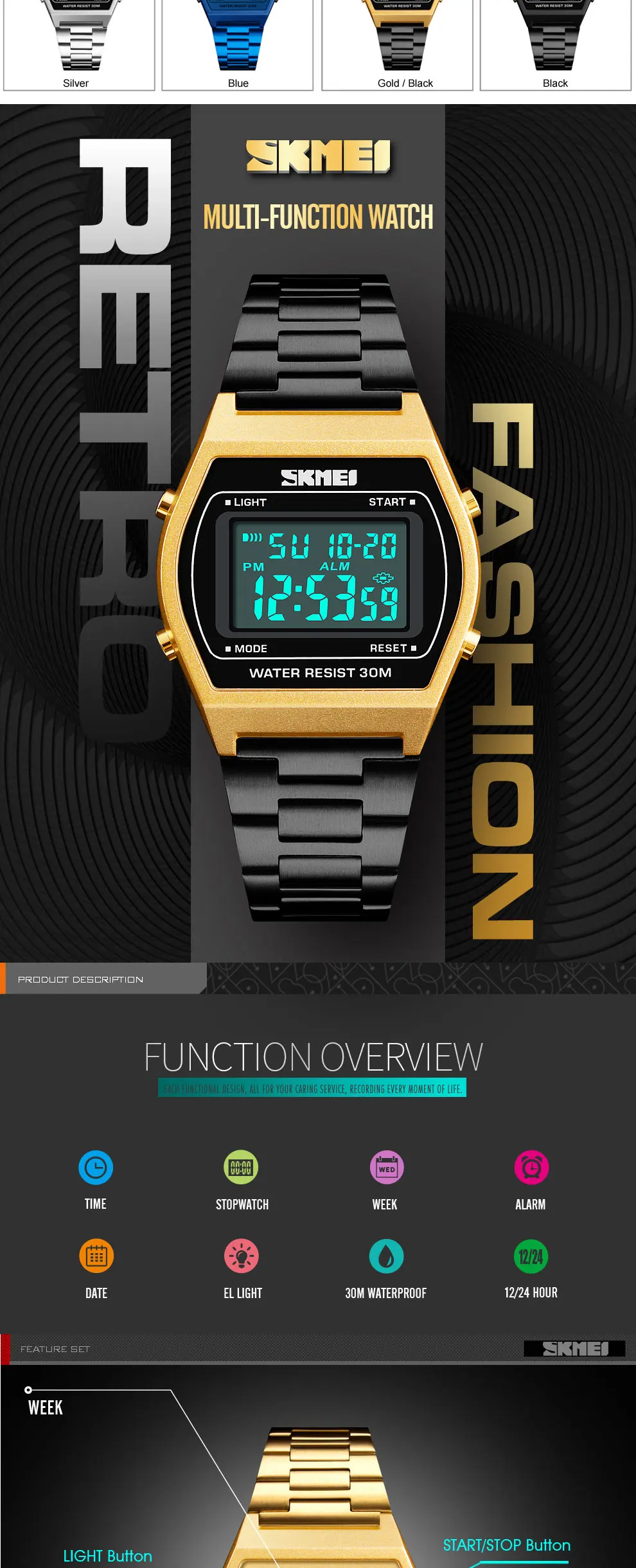 Digital men watches (2)