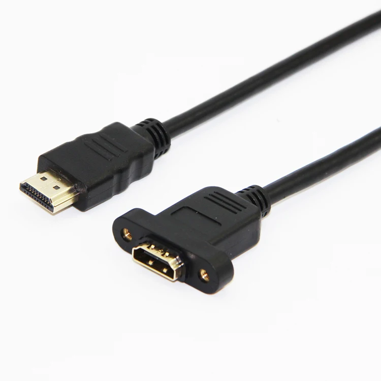 Позолоченный HDMI кабель-удлинитель для мужчин и женщин с винтовым креплением на панель V1.4 1080P для psp HDTV 30 см 50 см 1 м 1,5 м