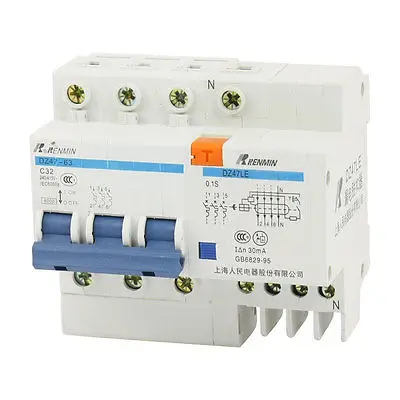 35 мм din-рейка 6000A короткого замыкания выключатель 3P 240 V/415 V 32A