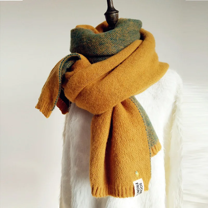 Пряжка для ногтей имитация кашемира длинный шарф двухсторонний маленький ананас зимний шарф шерстяная пряжа утолщаются корейский стиль S01