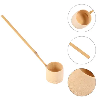 

1pc Premium Handmade Japanese Wood Bamboo Ladle Bailer Dipper Water Spoon Transfer Tool