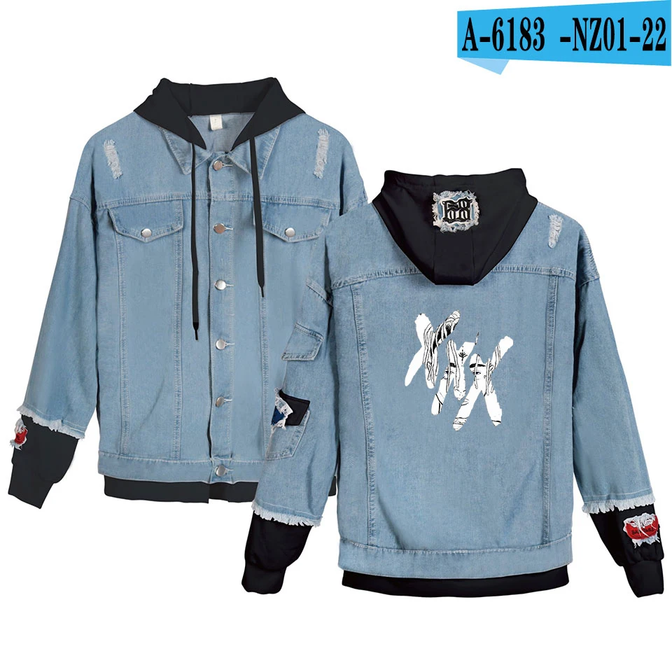 Lil Peep Cry Baby Denim Jacket Xxxtentacion hip pop singer Revenge Hooded Denim Jacket Fit Men/Women Hoodies Autumn sweatshirt
