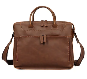 

Retro Exquisite Men Business Briefcase Leather All-match Shoulder Crossbody Bag Gentle Mens Fashionable Handbag Bolso DF370