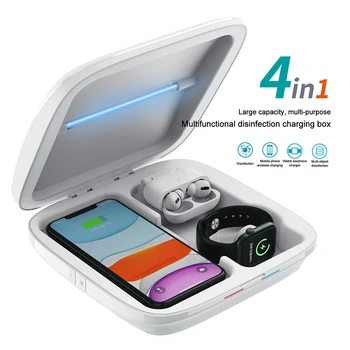 

Sterilizer Disinfection Box Wireless Fast Charger 4 in 1 Multifunctional Household Sterilizing Box For Iphone Masks Watch