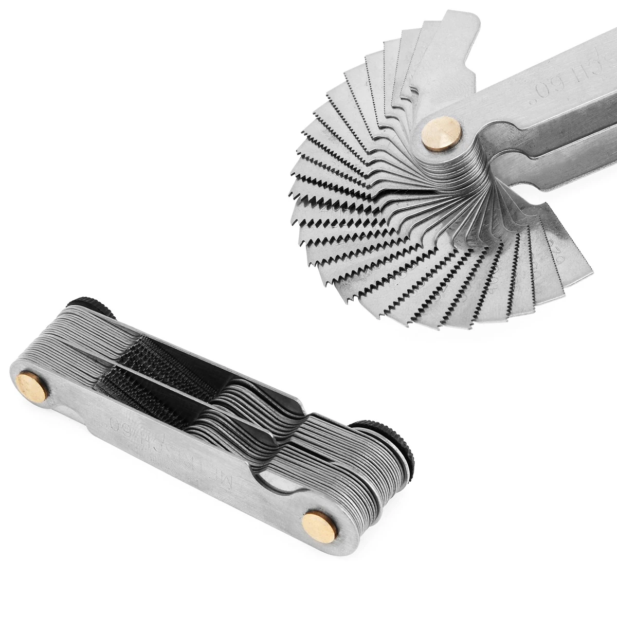 

1pc Fixmee 20 blades Gauging Tools Gauges 1pc 60 degree Whitworth+1pc 60 degree Metric Screw Thread Pitch Measure Gage