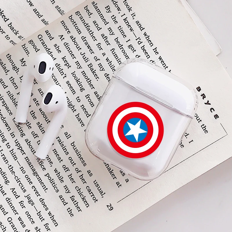 Чехол для Apple airpods, чехол, мультяшный Марвел, Мстители, беспроводной, Bluetooth, чехол для наушников Airpods, жесткий защитный чехол