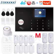 Tuya – système d'alarme domestique anti cambriolage, wi fi, GSM, 4G/3G, 433MHz, avec clavier tactile, 11 langues, Compatible avec Alexa et Google