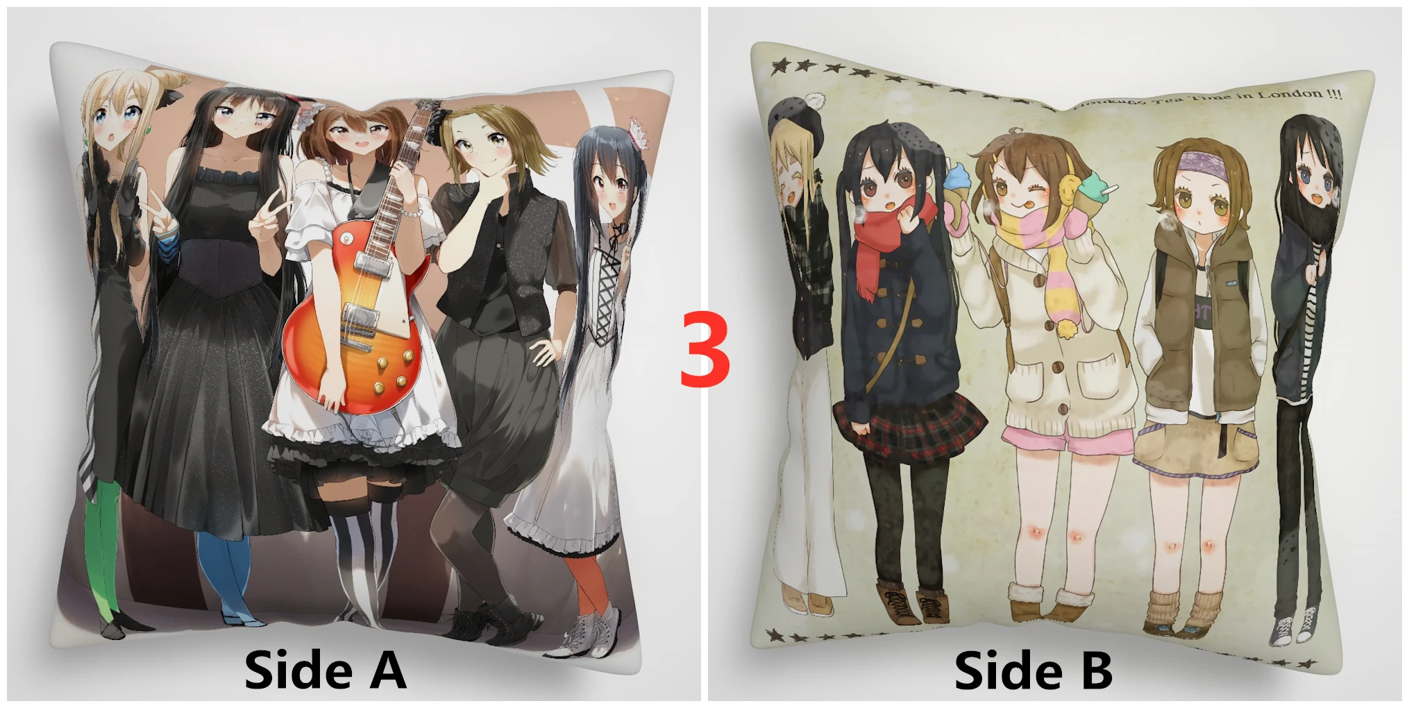 3 Yui Azusa Mio Ritsu Tsumugi аниме двусторонний чехол для подушки - Цвет: 3