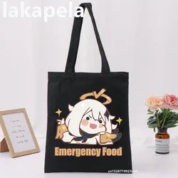 Shopping Bags Paimon Genshin Impact Emergency Shopper Foldable Handbag Large Capacity Tote Bag Handbags Harajuku Shoulder Bags