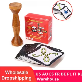 

New board game brown wood jungle token run fast pair speed forest for family party fun cards game English Spanish rules