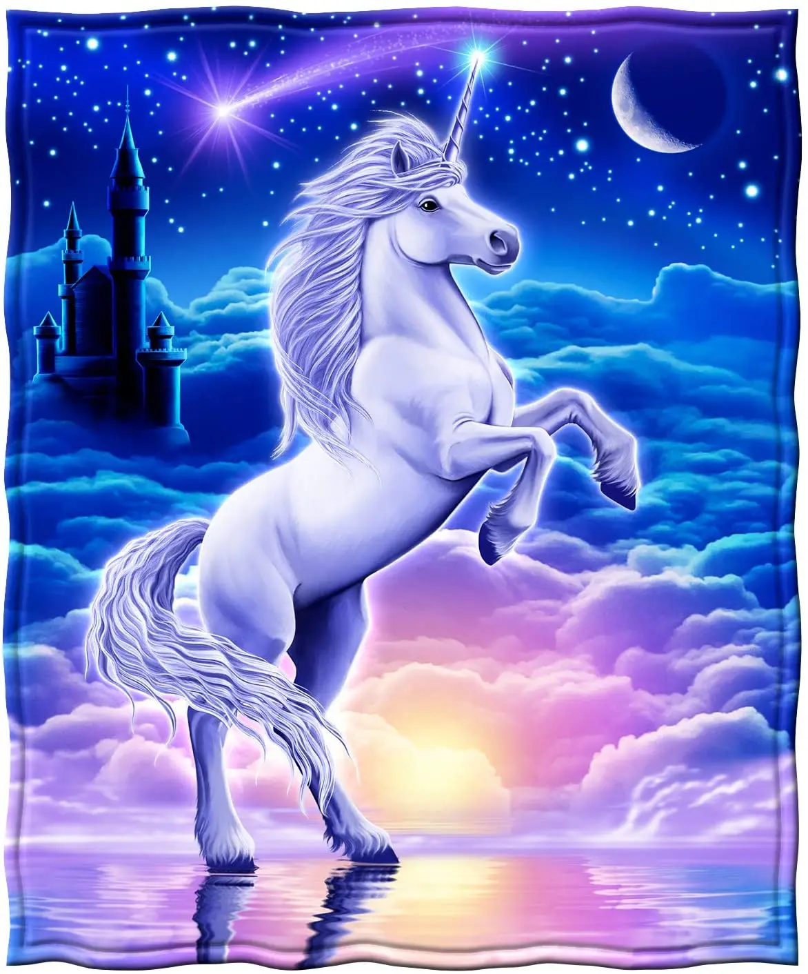 Manta de lana de felpa supersuave de unicornio, manta esponjosa