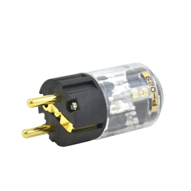 

1Set P-029 and C-029 Fine Copper Gold Plated EU Version Power Plug for IEC Audio Connector Power Cord Cable Plugs X6HB